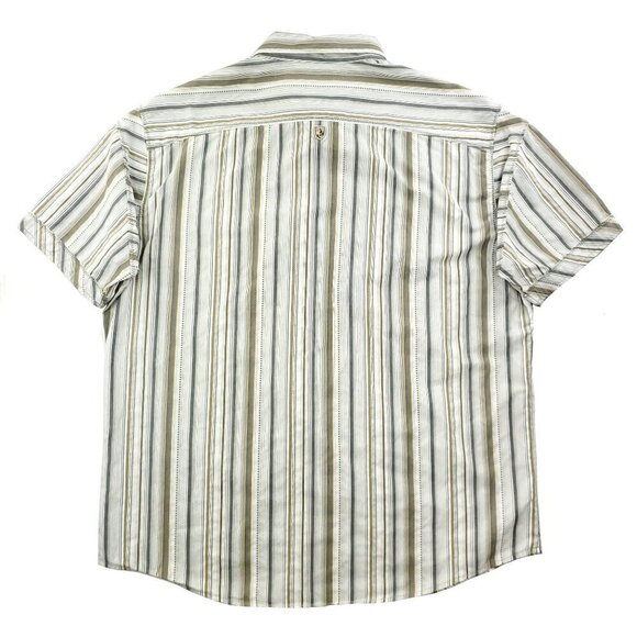 KUHL Suncel Shirt Men's XL Button Up Short Sleeve Striped Hiking Metal Buttons - Picture 2 of 11